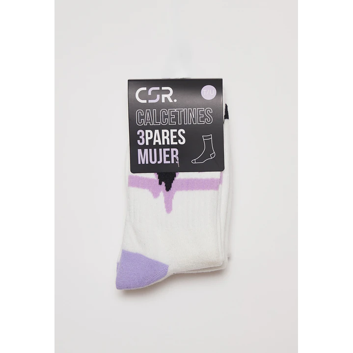 Calcetín Sport Tripack Largo Mujer Blanco 2