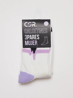Calcetín Sport Tripack Largo Mujer Blanco