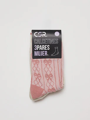 Calcetín Romantic Tripack Largo Mujer 
