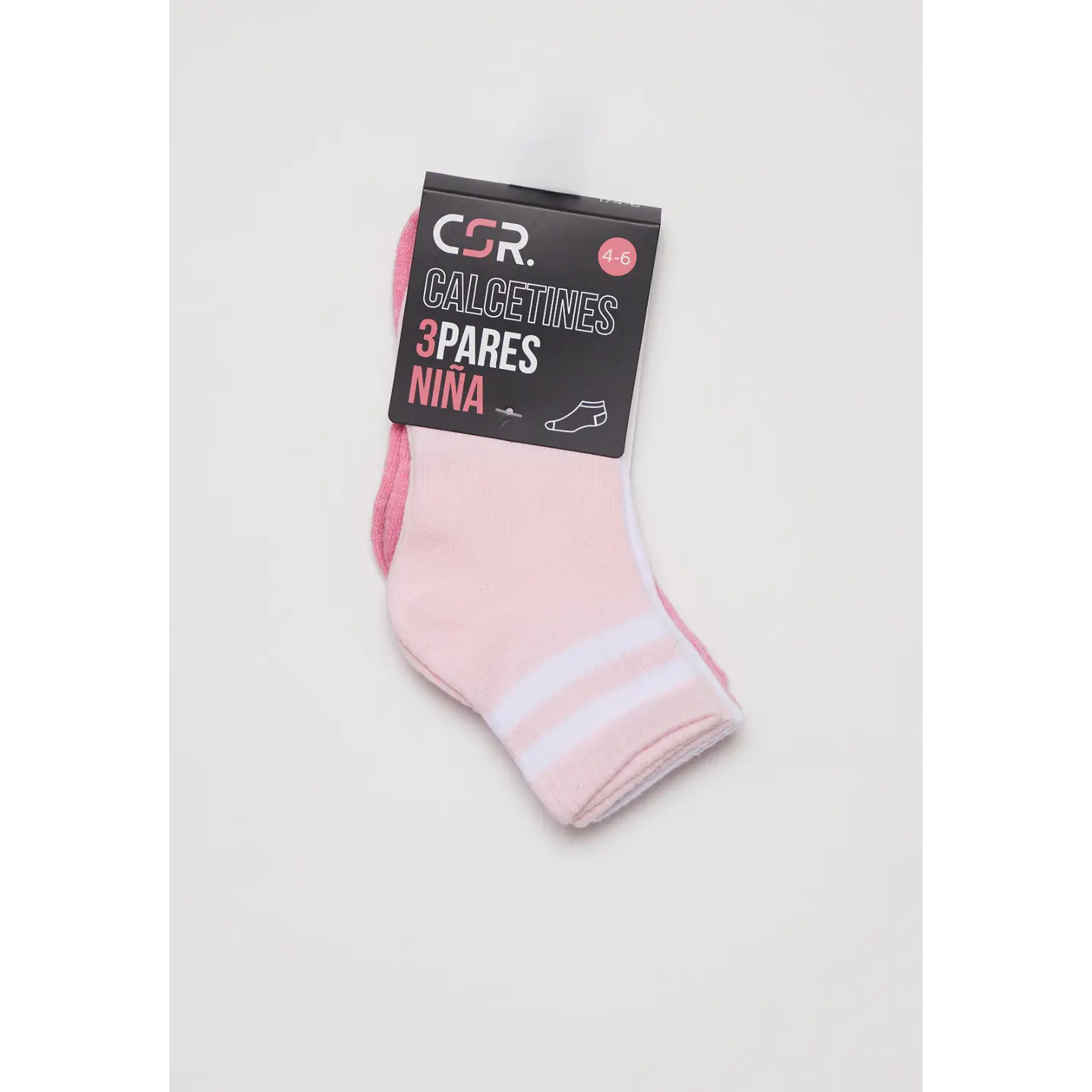 Calcetín Sport Tripack Niña Rosado 2