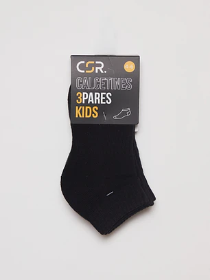 Calcetín Sport Tripack Niño Negro