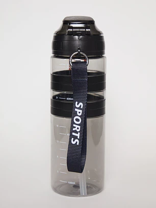 Botella 900 Ml Banda Doble Negro