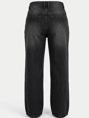 Jeans Baggy Mujer Negro