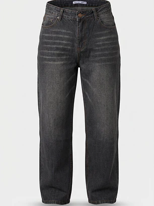 Jeans Baggy Mujer Negro