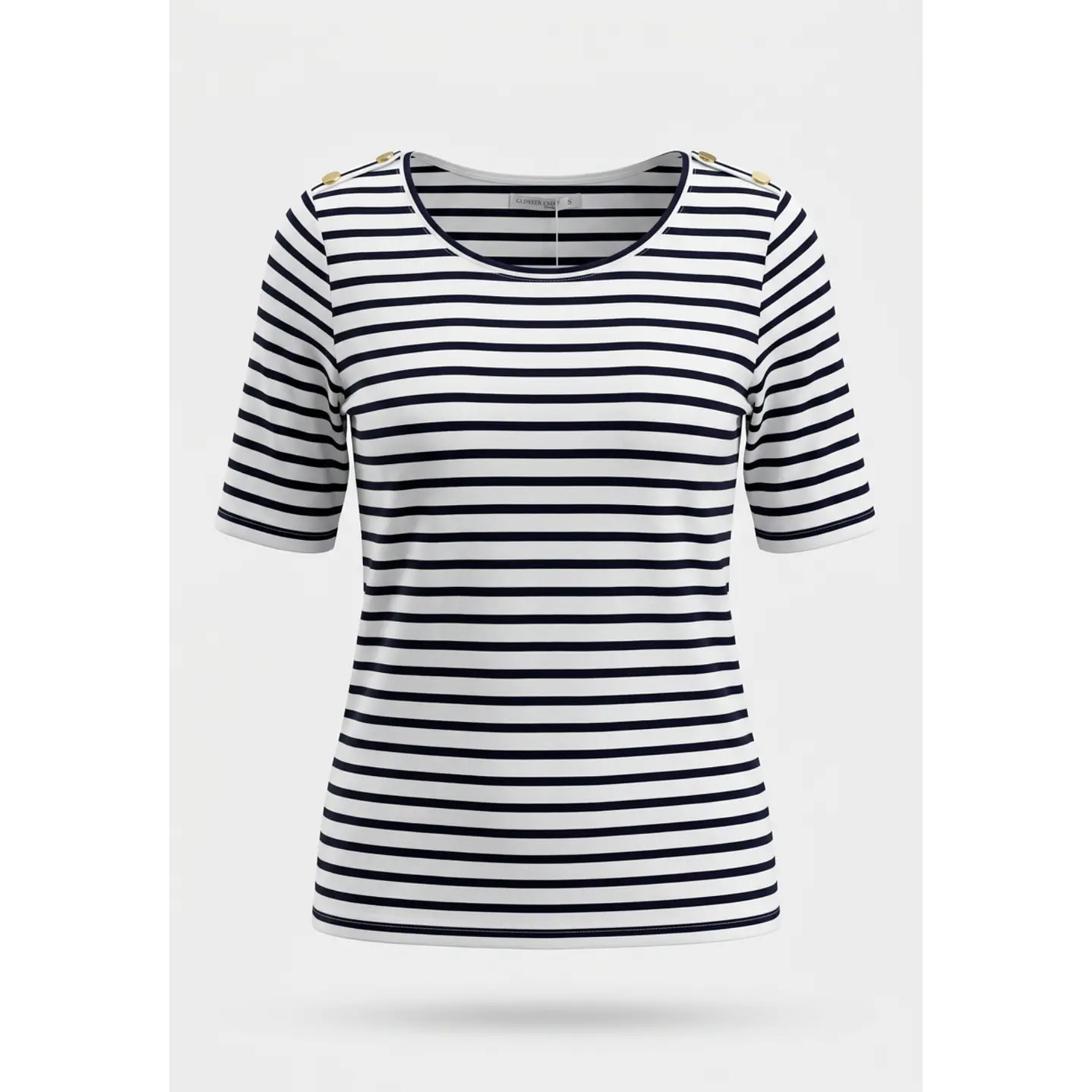 Polera Rayada Mujer Negro 1