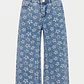 Jeans Flores Wide Leg Niña Azul - Miniatura 1