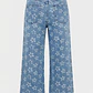 Jeans Flores Wide Leg Niña Azul - Miniatura 2