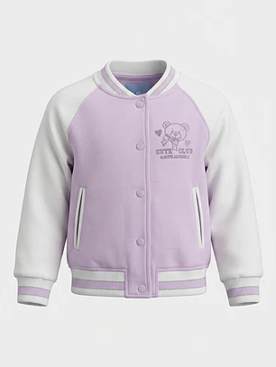 Chaqueta Oso Bomber Niña Lila