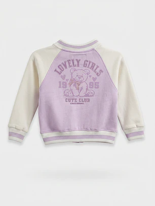 Chaqueta Oso Bomber Niña Lila