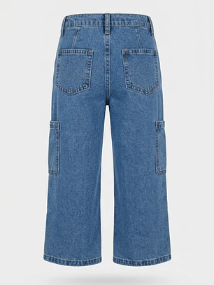 Jeans Lazos Cargo Niña Azul