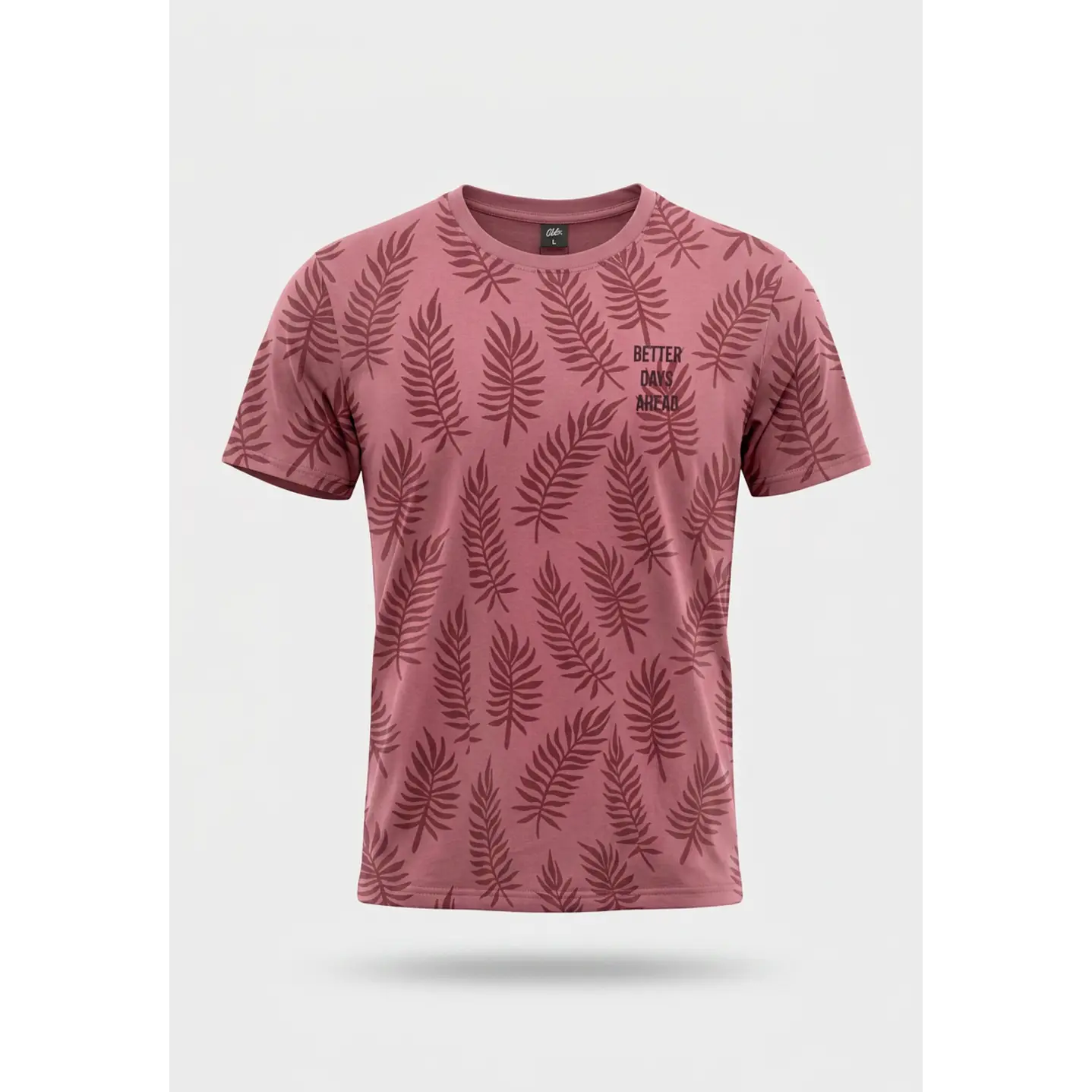 Polera Hojas Hombre Burdeo 1