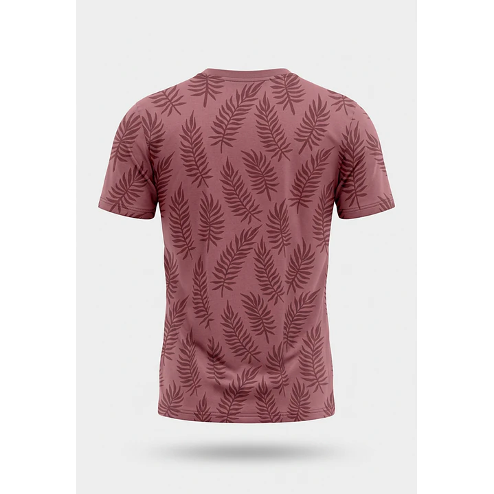 Polera Hojas Hombre Burdeo 2