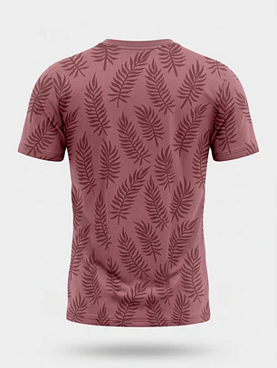 Polera Hojas Hombre Burdeo