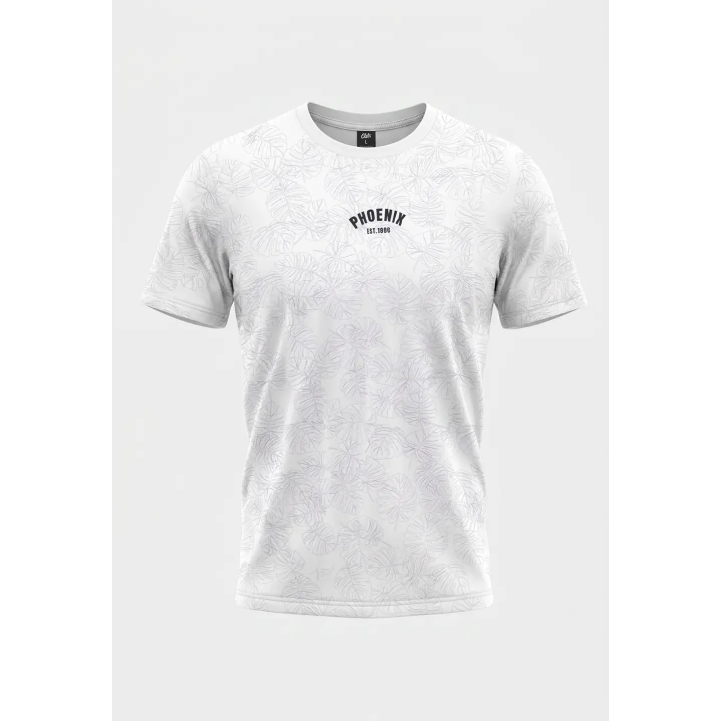 Polera Hojas Hombre Blanco 1