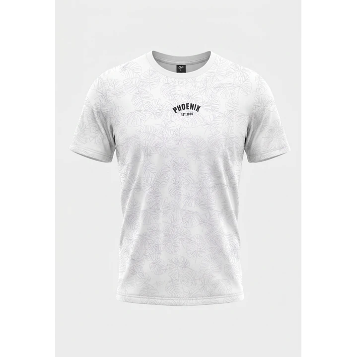 Polera Hojas Hombre Blanco 1