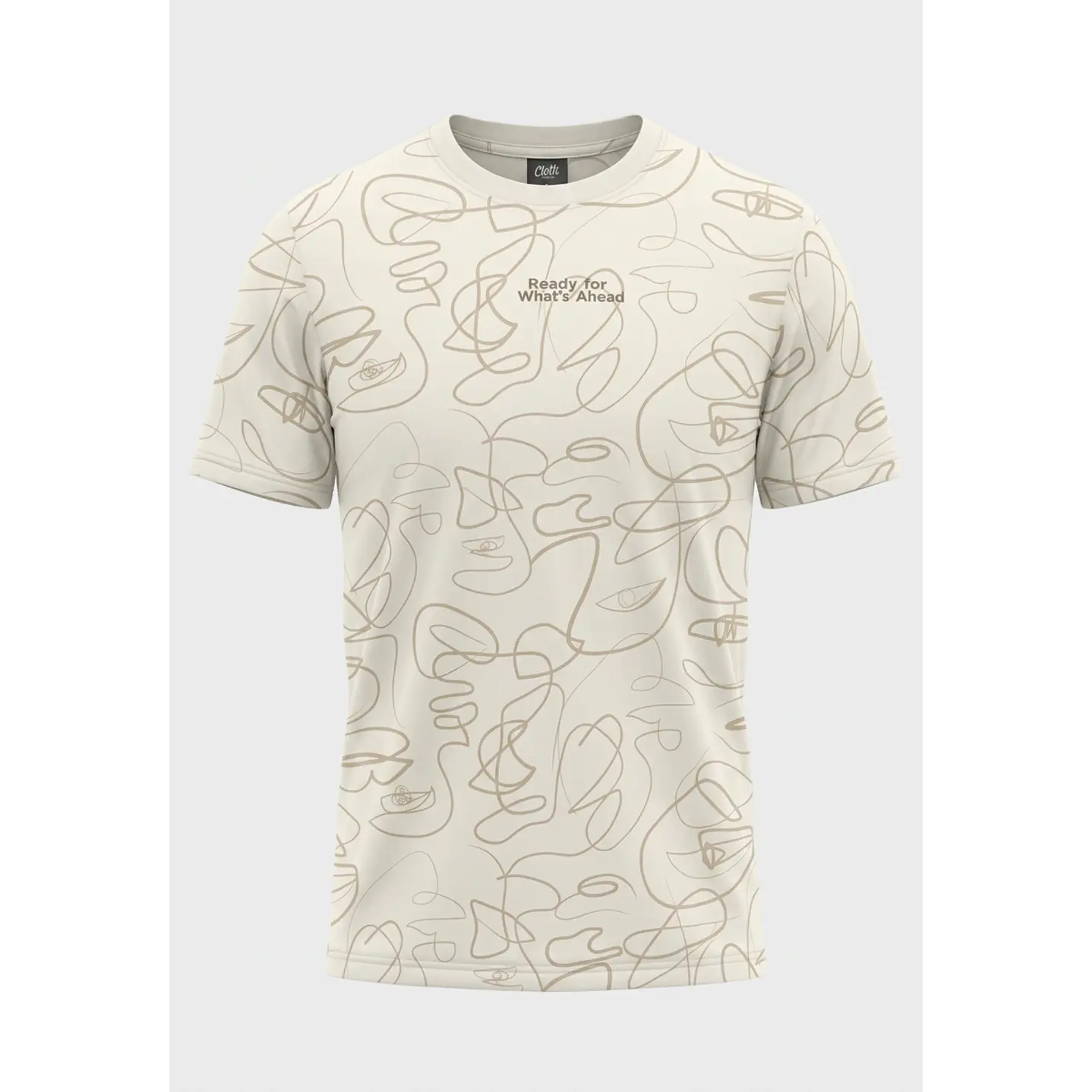 Polera Hojas Hombre Beige 1