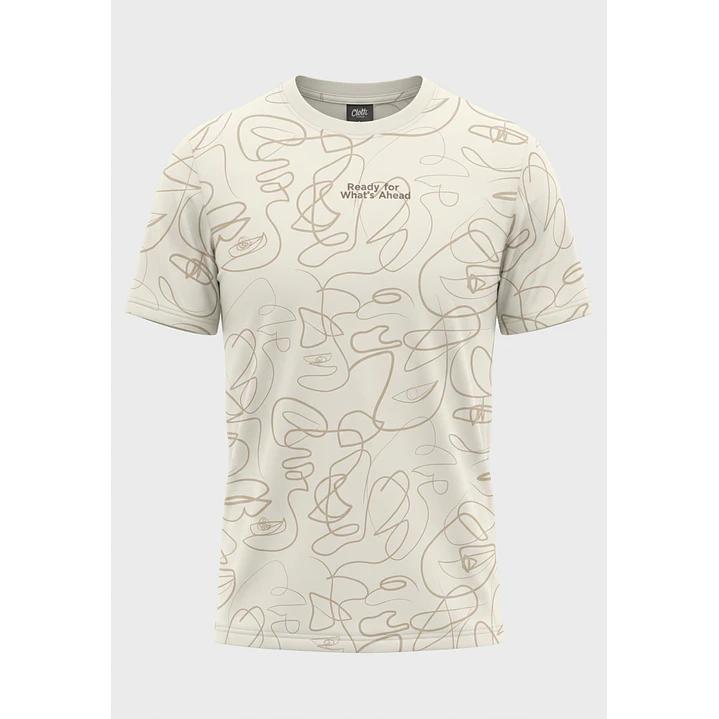Polera Hojas Hombre Beige 1