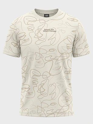 Polera Hojas Hombre Beige