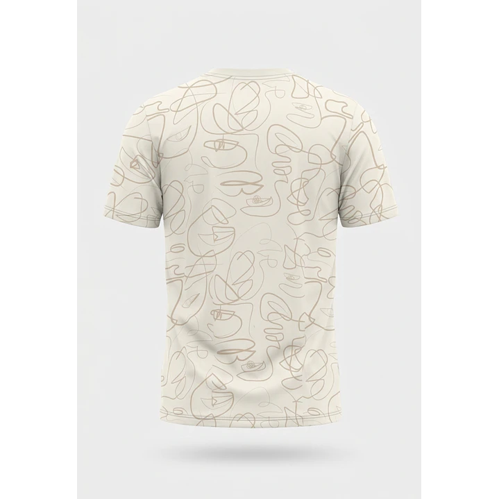 Polera Hojas Hombre Beige 2