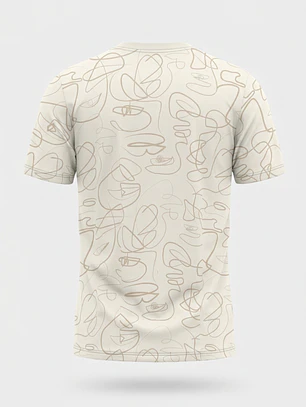Polera Hojas Hombre Beige