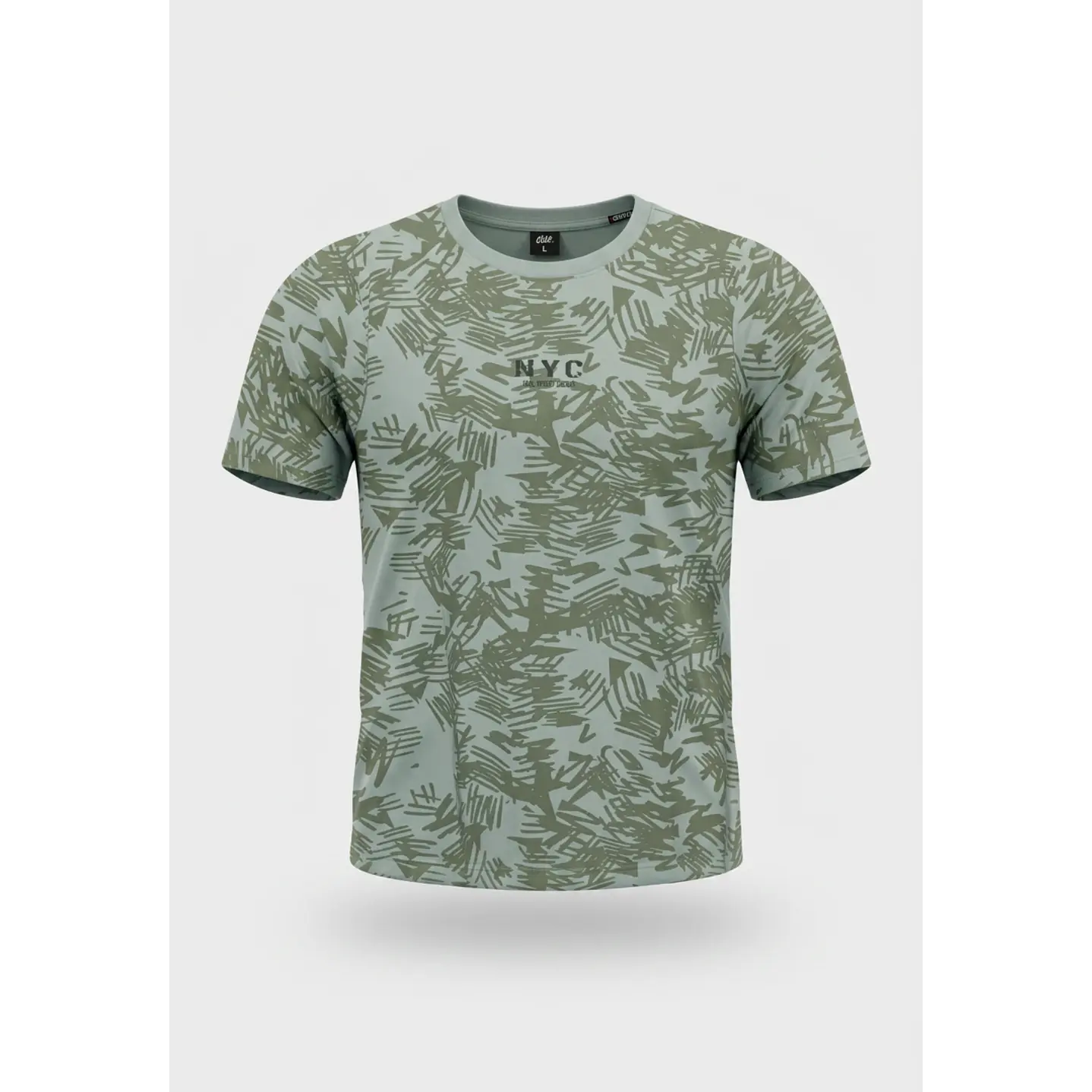 Polera Hojas Hombre Verde 1