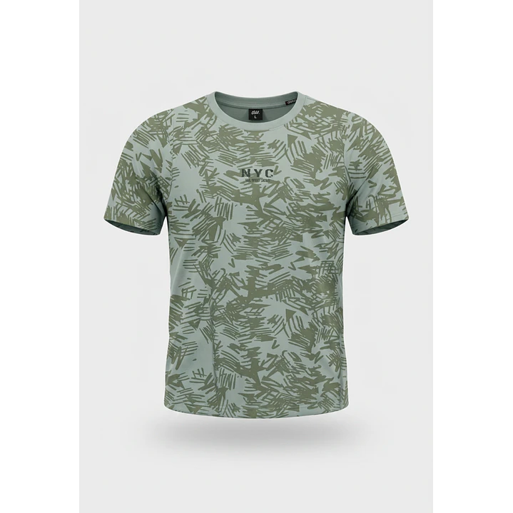 Polera Hojas Hombre Verde 1