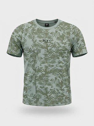 Polera Hojas Hombre Verde