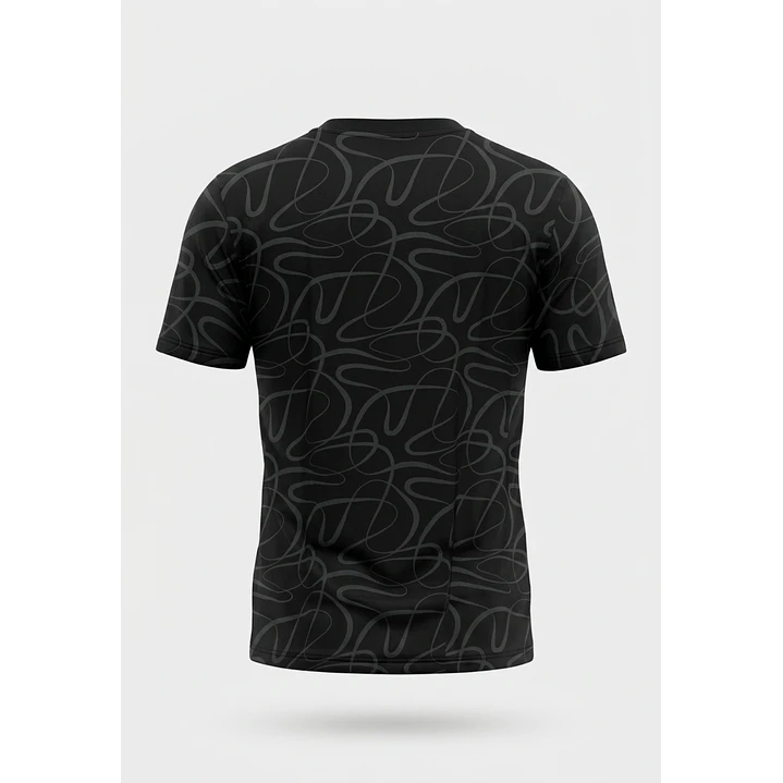 Polera Lineas Hombre Negro 2