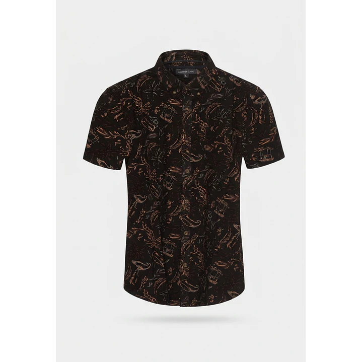 Camisa Resort Hombre Negro 1