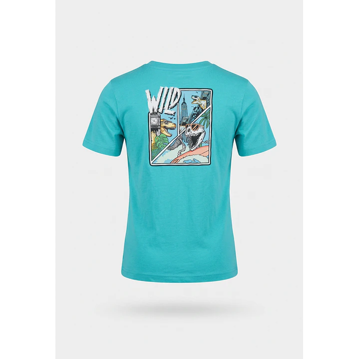 Polera Wild Niño Turquesa 1