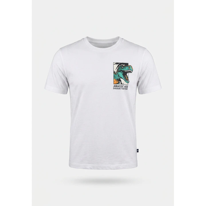 Polera Jurassic Niño Blanco 2
