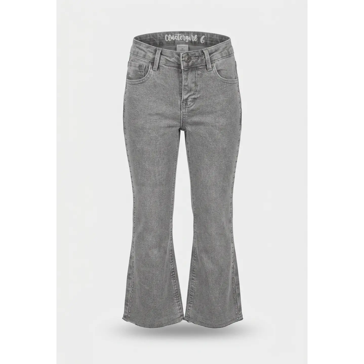 Jeans Tachas Flare Niña Gris 1