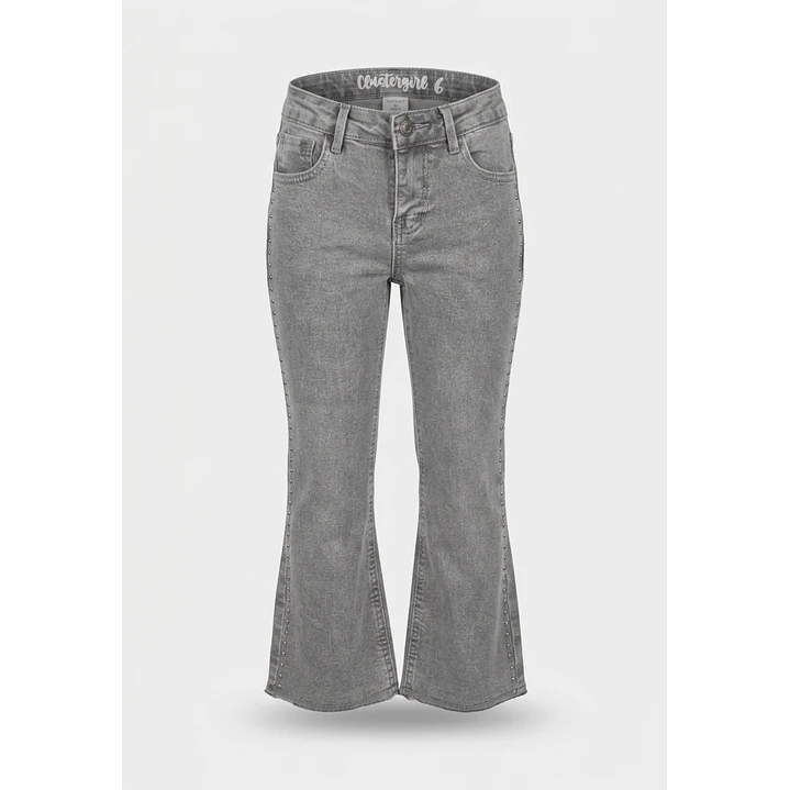 Jeans Tachas Flare Niña Gris 1