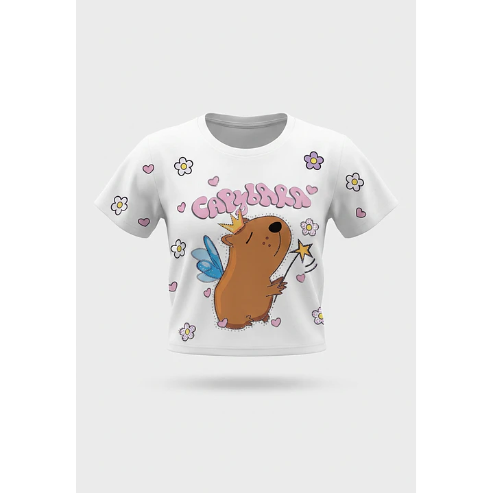 Polera Capibara Niña Blanco 1