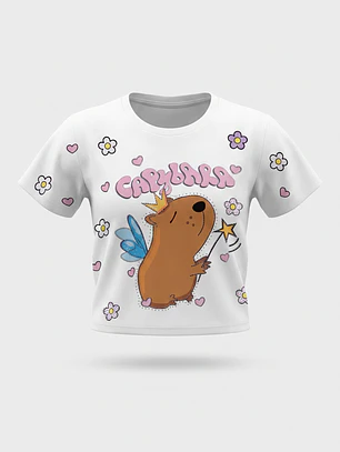 Polera Capibara Niña Blanco