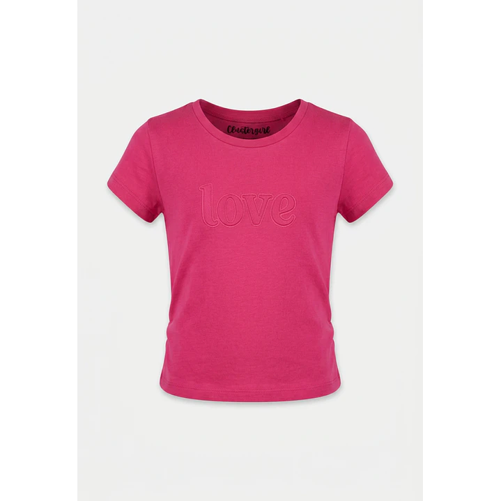 Polera Love Niña Fucsia 1