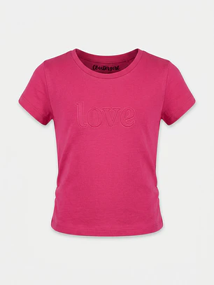 Polera Love Niña Fucsia