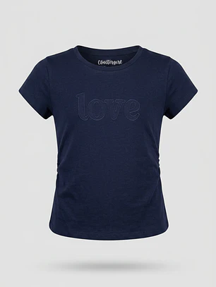Polera Love Niña Azul
