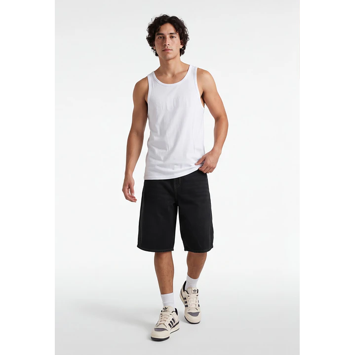 Bermuda Denim Wide Leg Hombre Azul 2