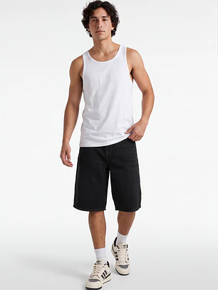 Bermuda Denim Wide Leg Hombre Azul