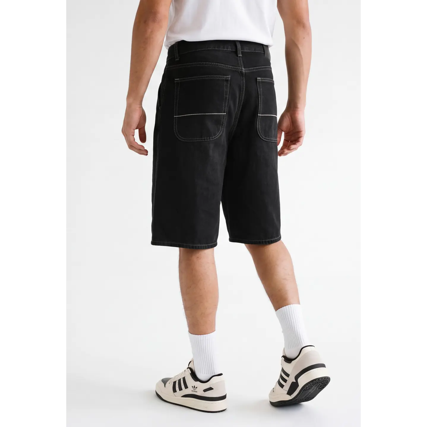 Bermuda Denim Wide Leg Hombre Azul 3