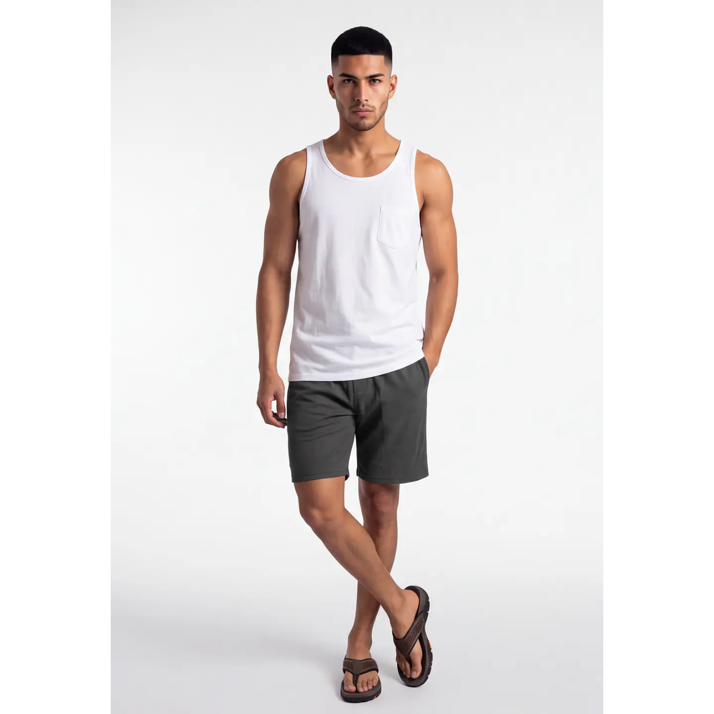 Bermuda Básico Hombre Gris 3