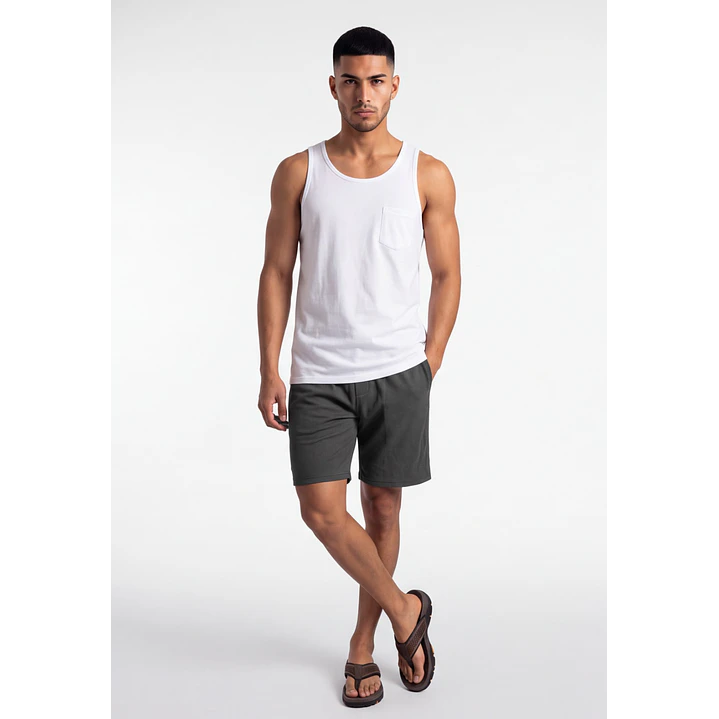 Bermuda Básico Hombre Gris 3