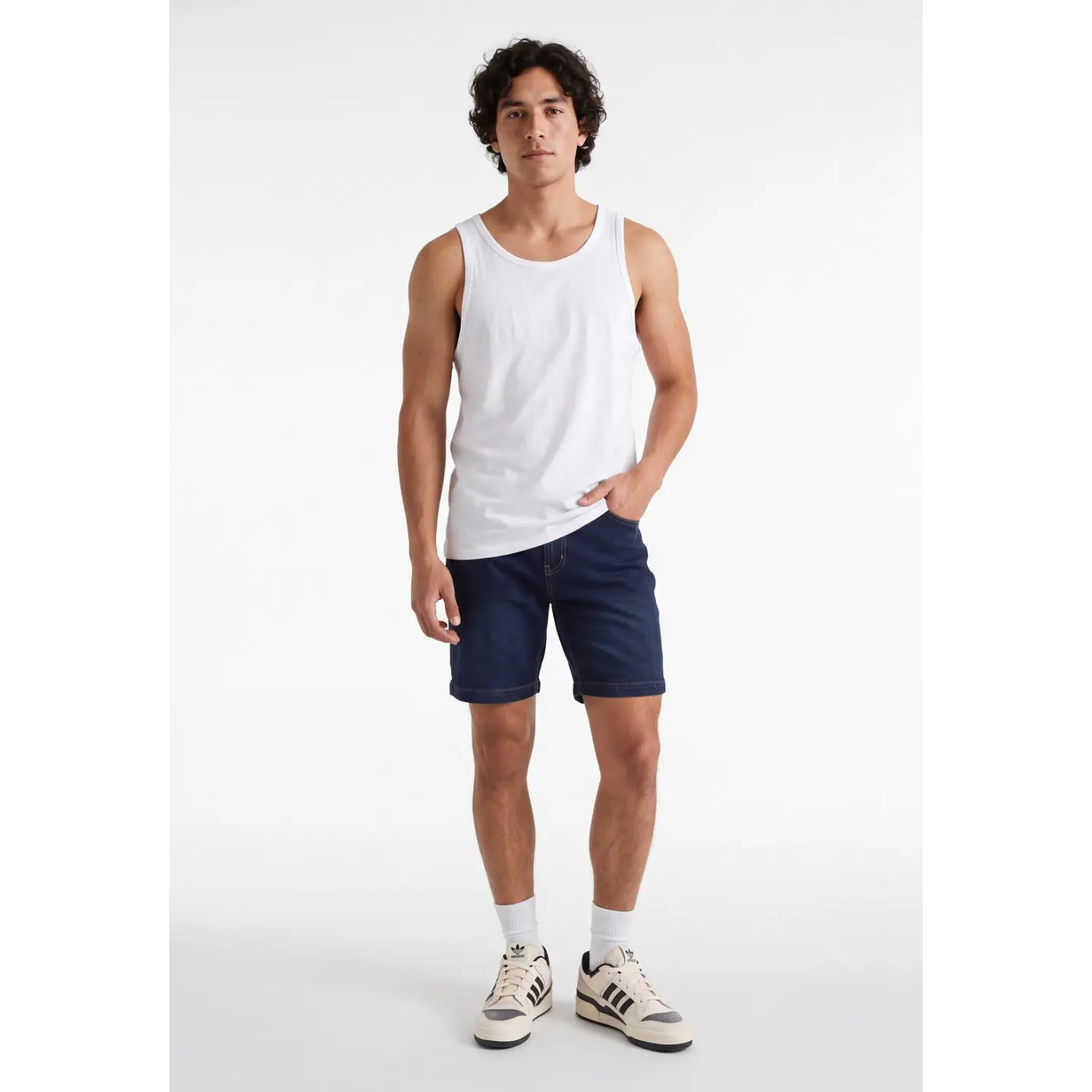 Bermuda Denim Elasticado Hombre Azul 3
