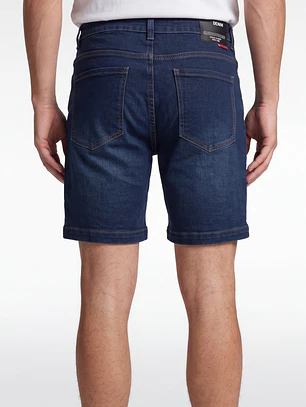 Bermuda Denim Elasticado Hombre Azul