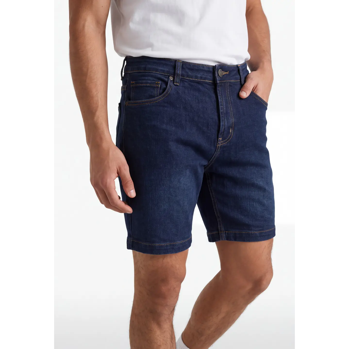 Bermuda Denim Elasticado Hombre Azul 4