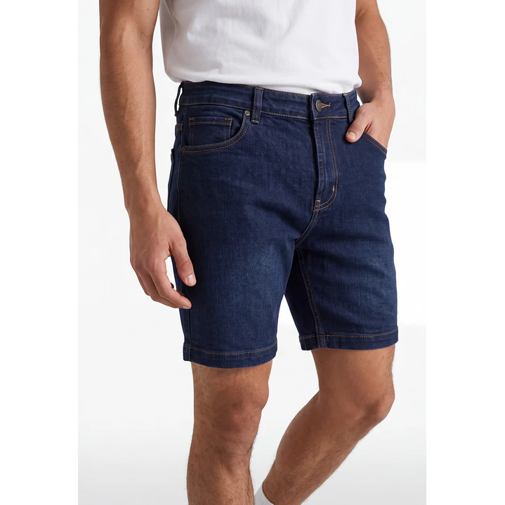 Bermuda Denim Elasticado Hombre Azul 4