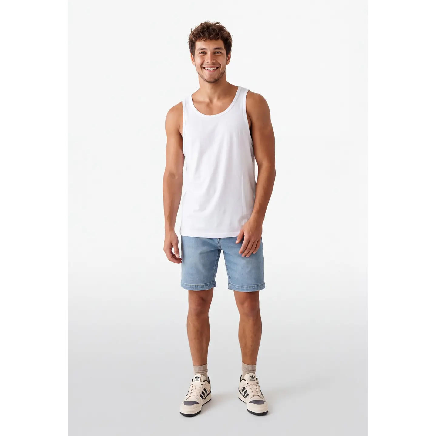 Bermuda Denim Elasticado Hombre Celeste 3