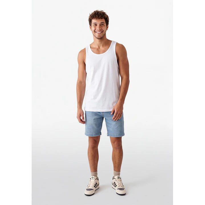 Bermuda Denim Elasticado Hombre Celeste 3