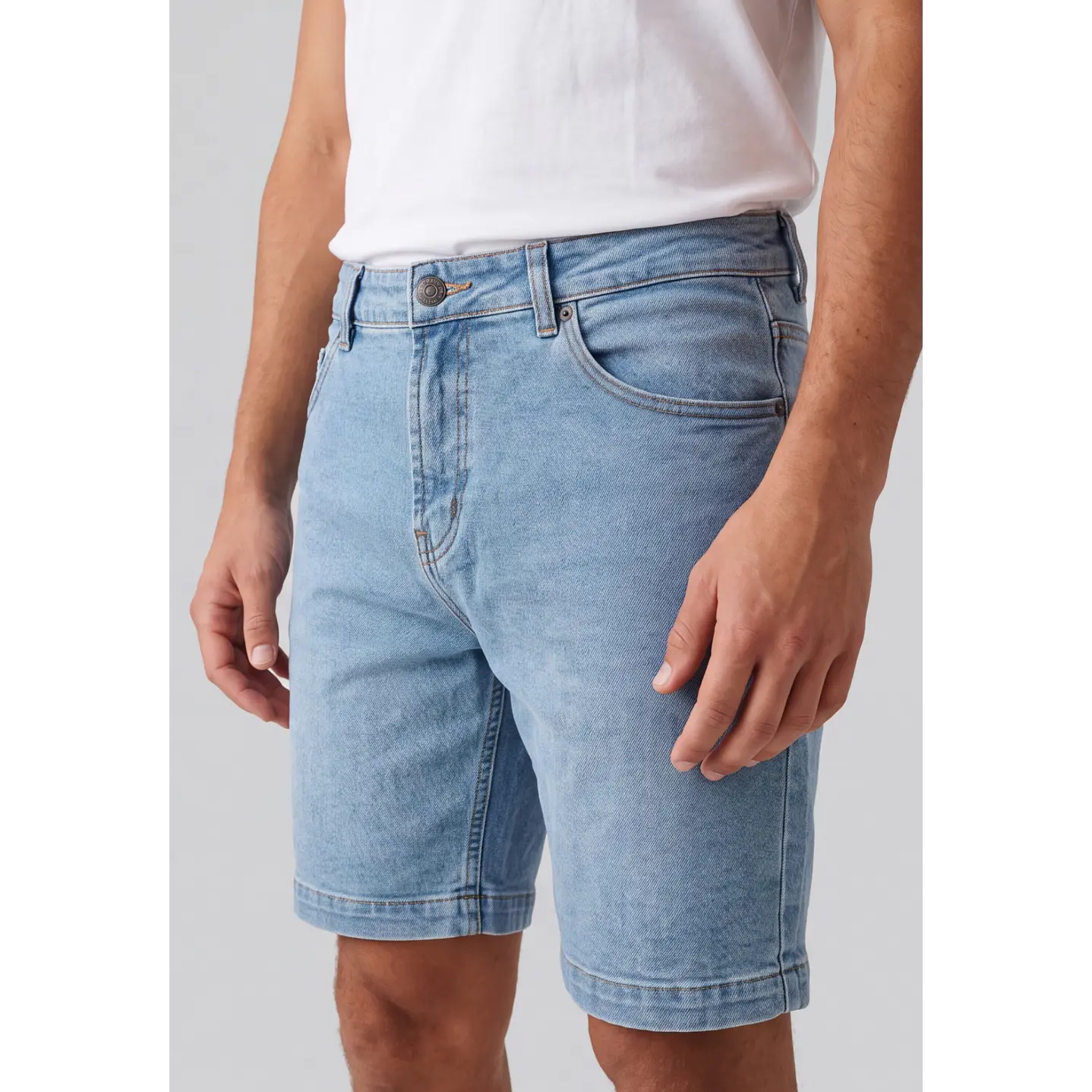 Bermuda Denim Elasticado Hombre Celeste 4